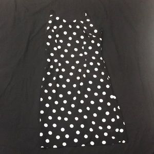 90s style polka dot baby doll slip dress 6 black